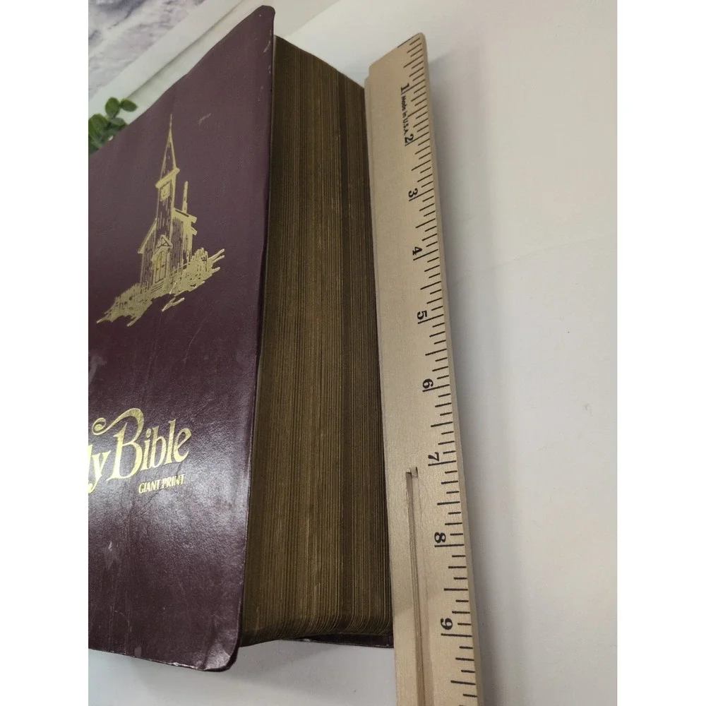 NO WRITING! VTG✝️1975 Giant Print Holy Bible KJV Red Letter Allan Concordance